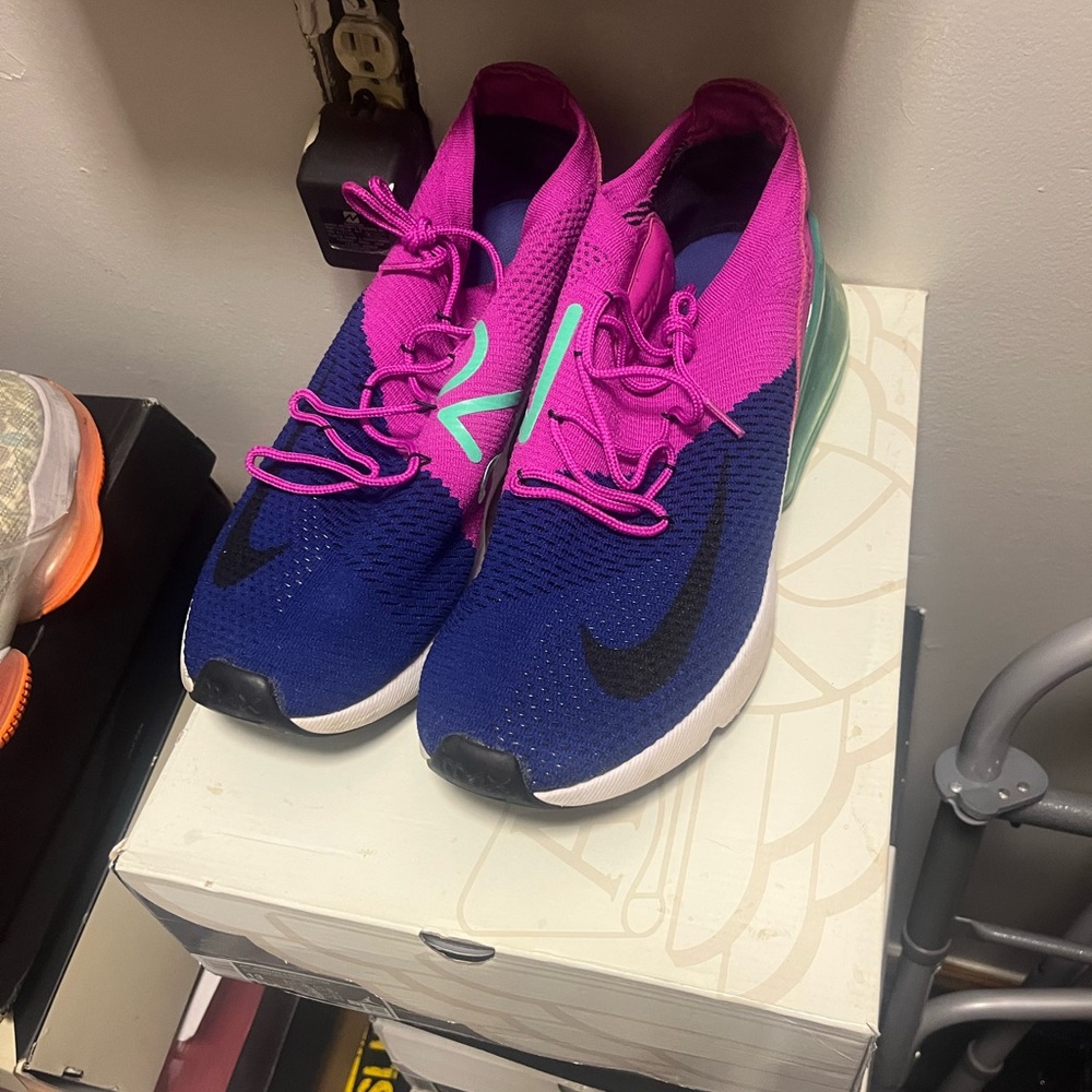 Nike Athletic Shoes - Blue, Pink, and Green